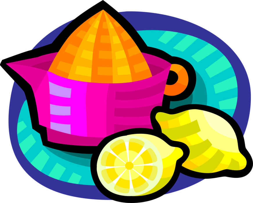 Vector Illustration of Citrus Lemon Juicer Juice Maker