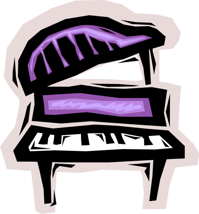 Vector Illustration of Grand Piano Keyboard Musical Instrument