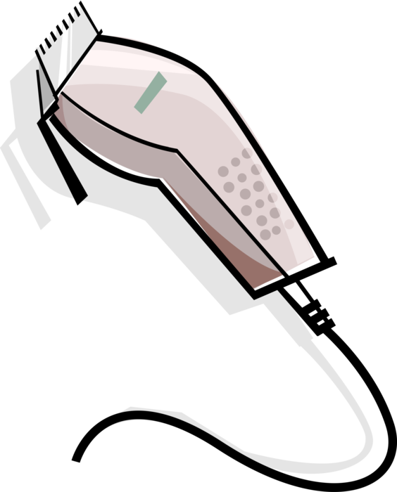 Vector Illustration of Barber and Hairdresser Electric Hair Trimmer Clippers