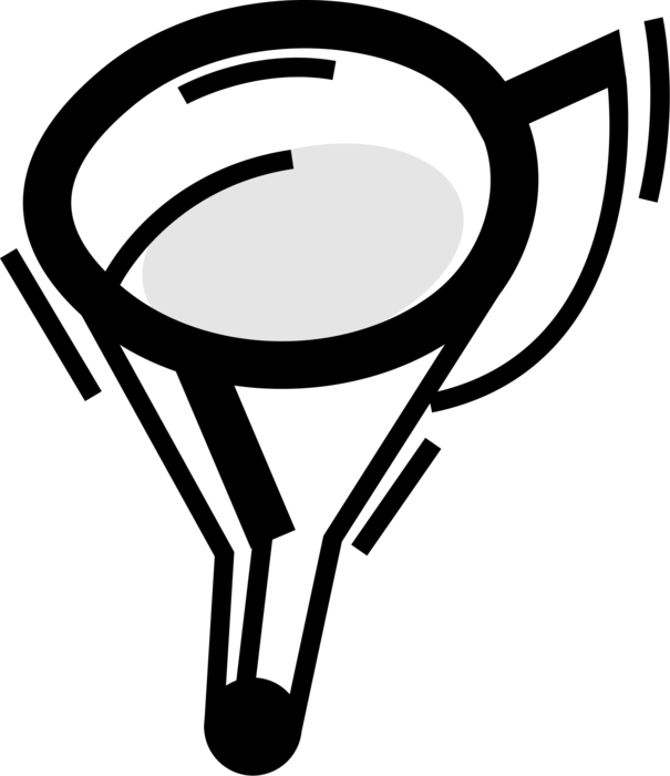 Vector Illustration of Kitchen Funnel Channels Liquid Through Small Opening