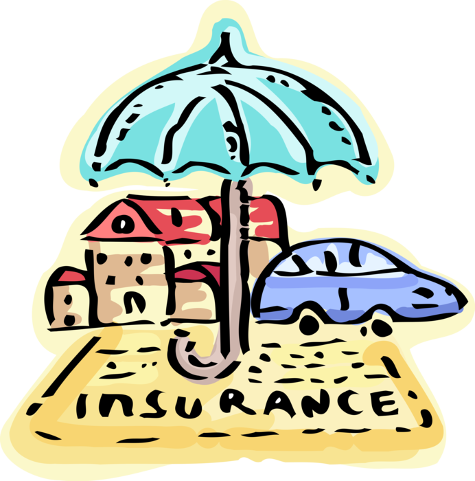 Vector Illustration of Homeowner's Private Residence Home Hazard Property Insurance Protects from Loss or Liability