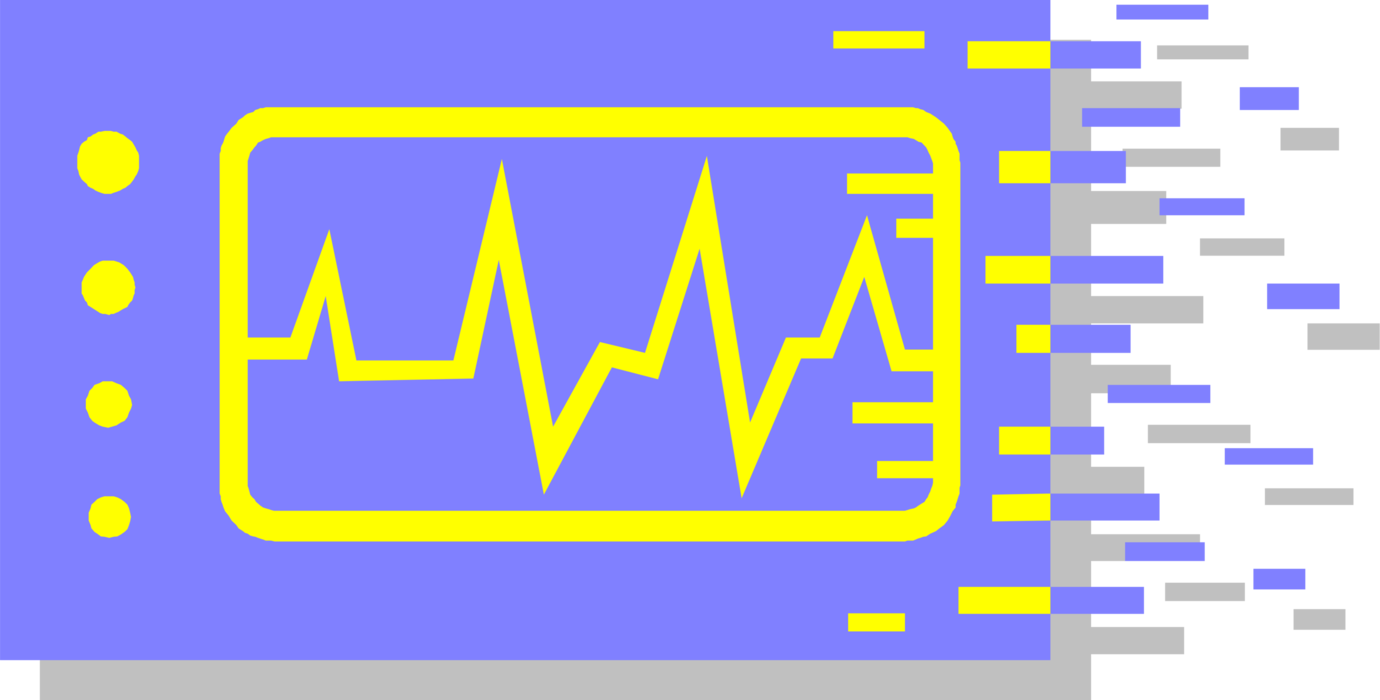 Vector Illustration of ECG Electrocardiogram Heart Rhythm Monitor Readout Graph