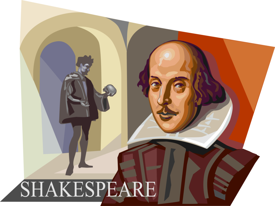 Vector Illustration of William Shakespeare, World's Greatest Poet, Playwright and Dramatist 