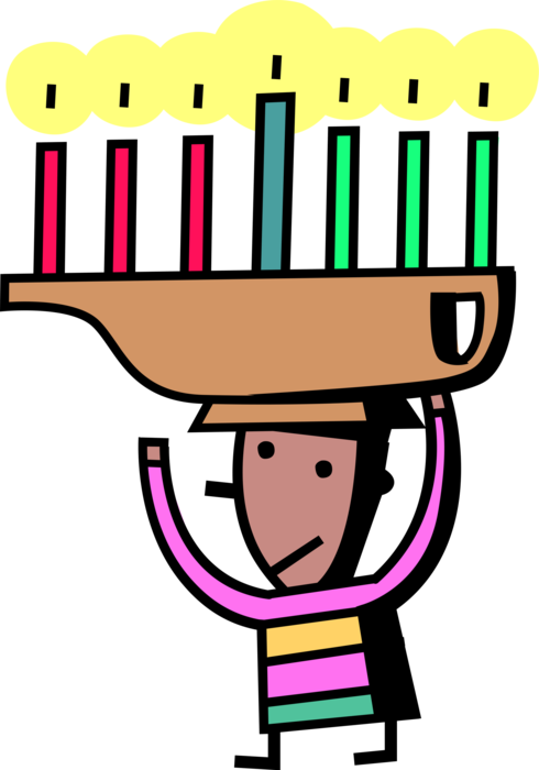 Vector Illustration of Traditional African Kinara Candle Holder of Kwanzaa