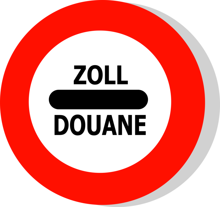 Vector Illustration of European Union EU Traffic Highway Road Sign, Customs