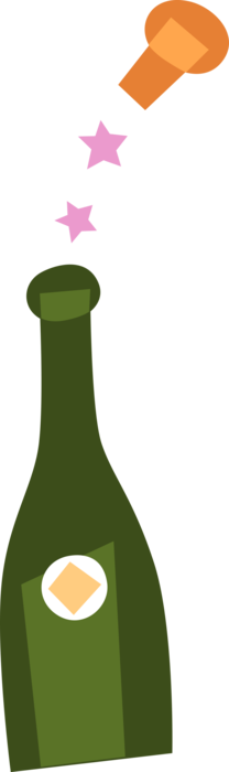 Vector Illustration of Champagne Carbonated Sparkling Wine Alcohol Beverage from the Champagne Region of France 