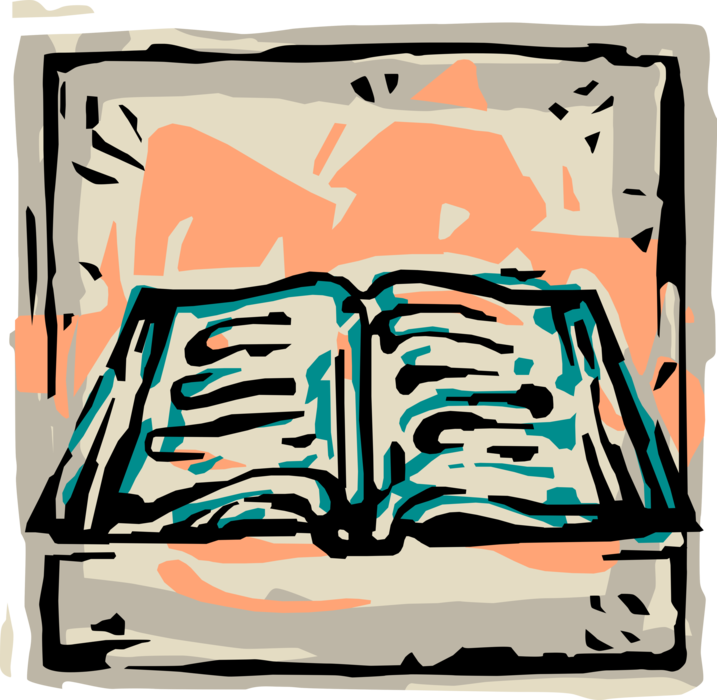 Vector Illustration of Books as Printed Works of Literature Fiction or Nonfiction Borrowed from Lending Library