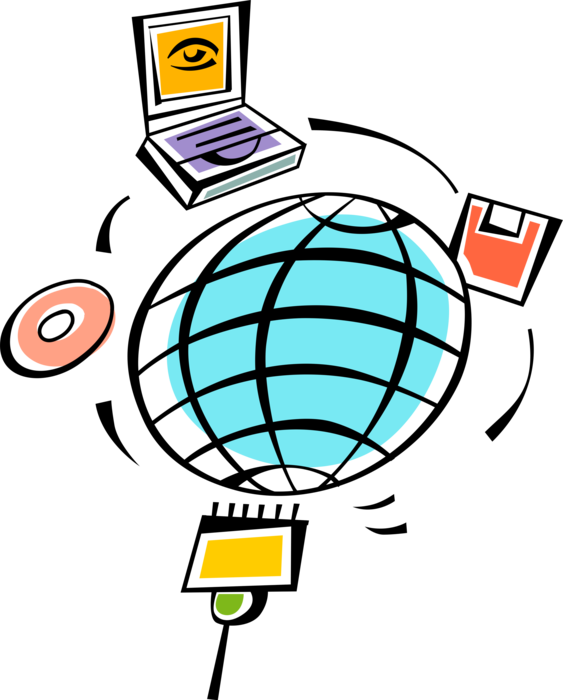 Vector Illustration of Global Communications Networks Facilitate Efficient Exchange of Information Around the World