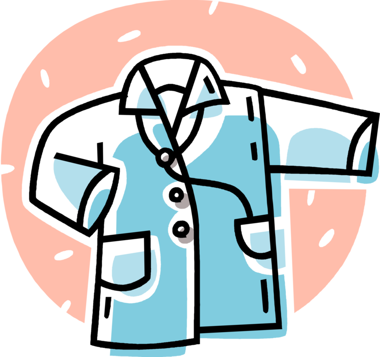 Vector Illustration of Health Care Professional Doctor Physician's Lab Coat with Stethoscope