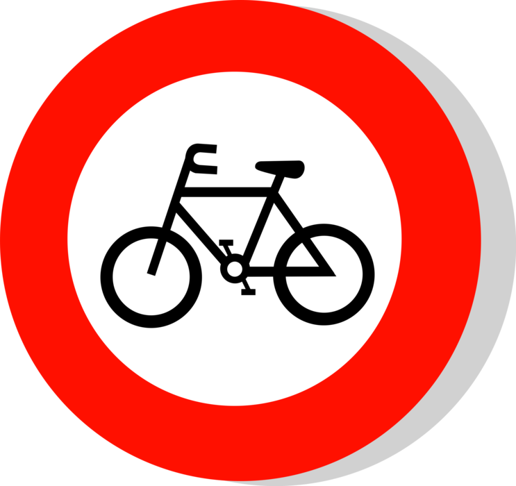Vector Illustration of European Union EU Traffic Highway Road Sign, Cycles Prohibited