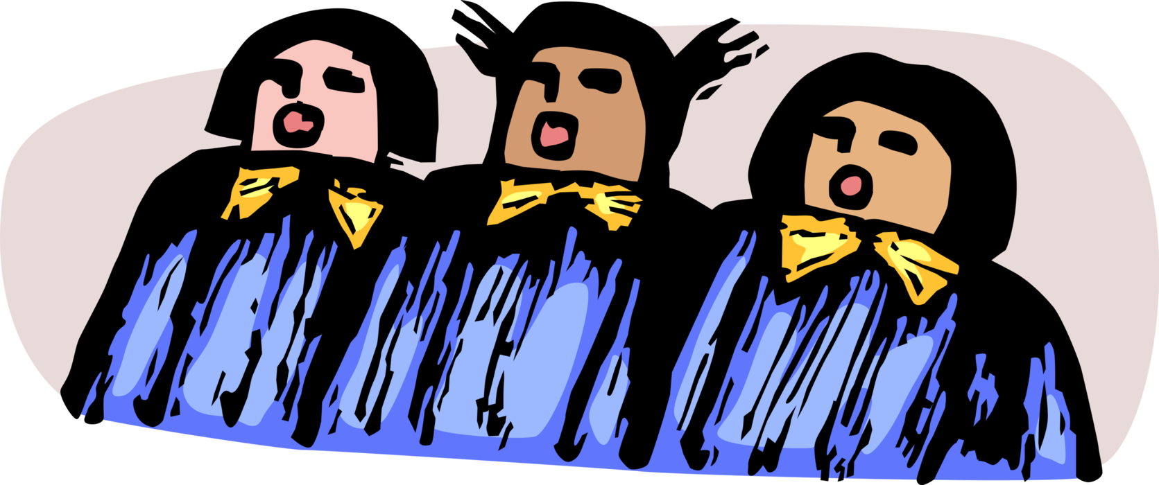 Vector Illustration of Christian Religion Choir Singers Sing in Church Choir