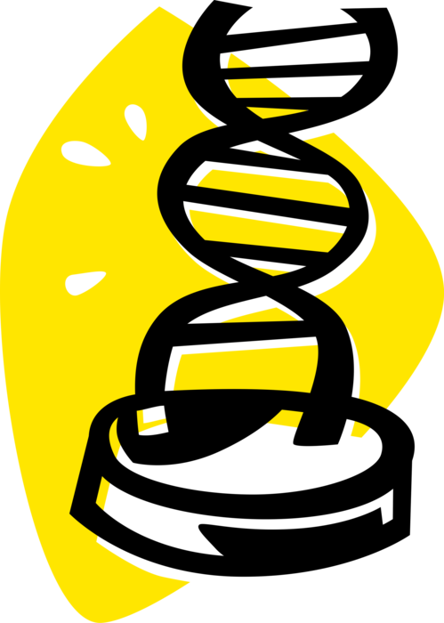 Vector Illustration of Double Helix DNA Deoxyribonucleic Acid Molecule Carries Genetic Instructions