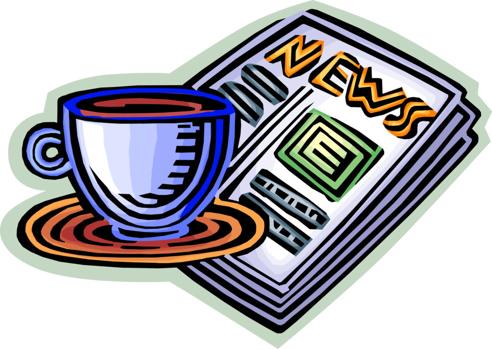 Vector Illustration of Morning Cup of Coffee and Newspaper