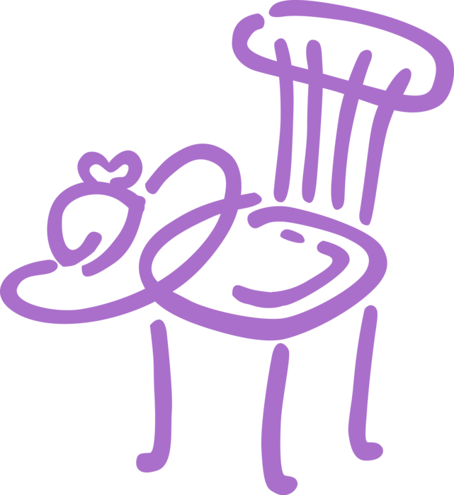 Vector Illustration of Kitchen Chair Furniture with Summer Hat