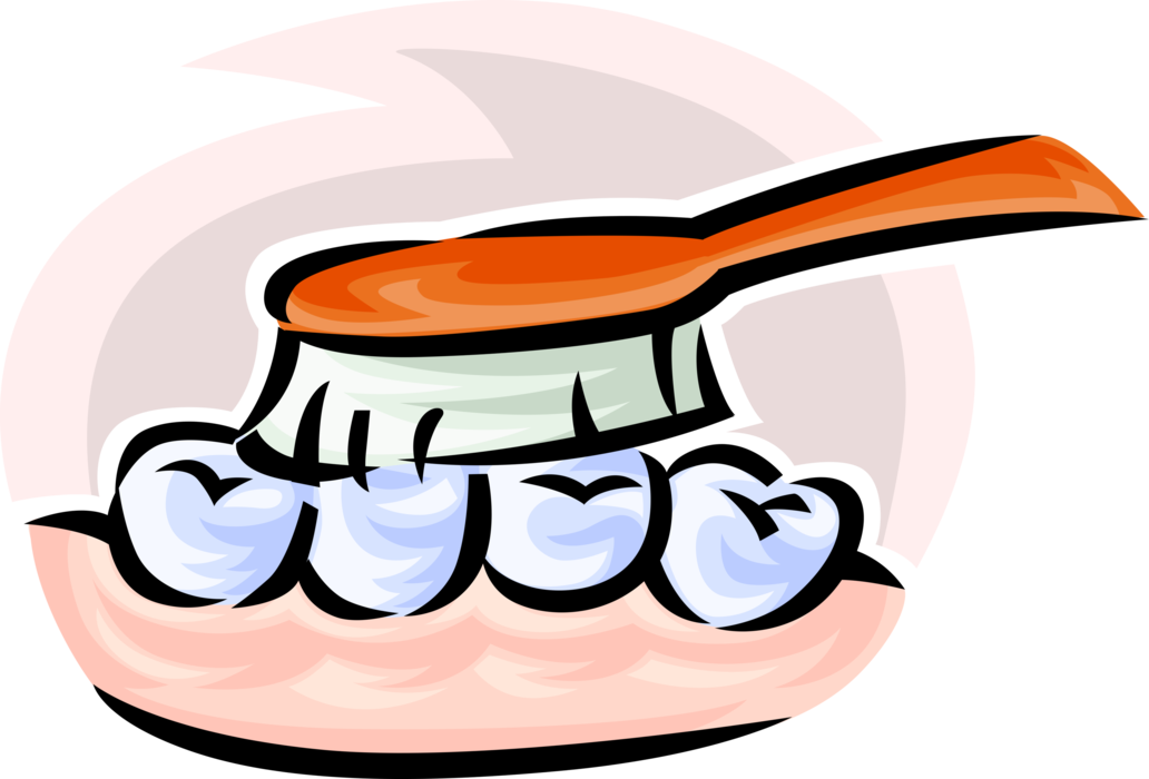 Vector Illustration of Dental Oral Hygiene Teeth and Toothbrush