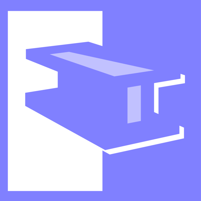 Vector Illustration of Rolled Steel Joist I-Beam used in Building Construction