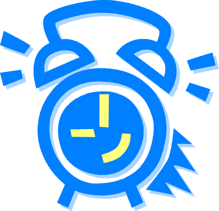 Vector Illustration of Alarm Clock Ringing Its Morning Wake-Up Call