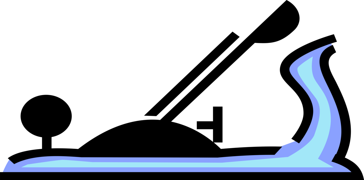 Vector Illustration of Wood Plane Carpentry Tool for Shaping Wood
