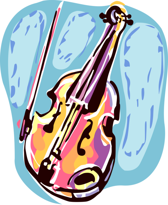 Vector Illustration of Cello Bowed String Musical Instrument