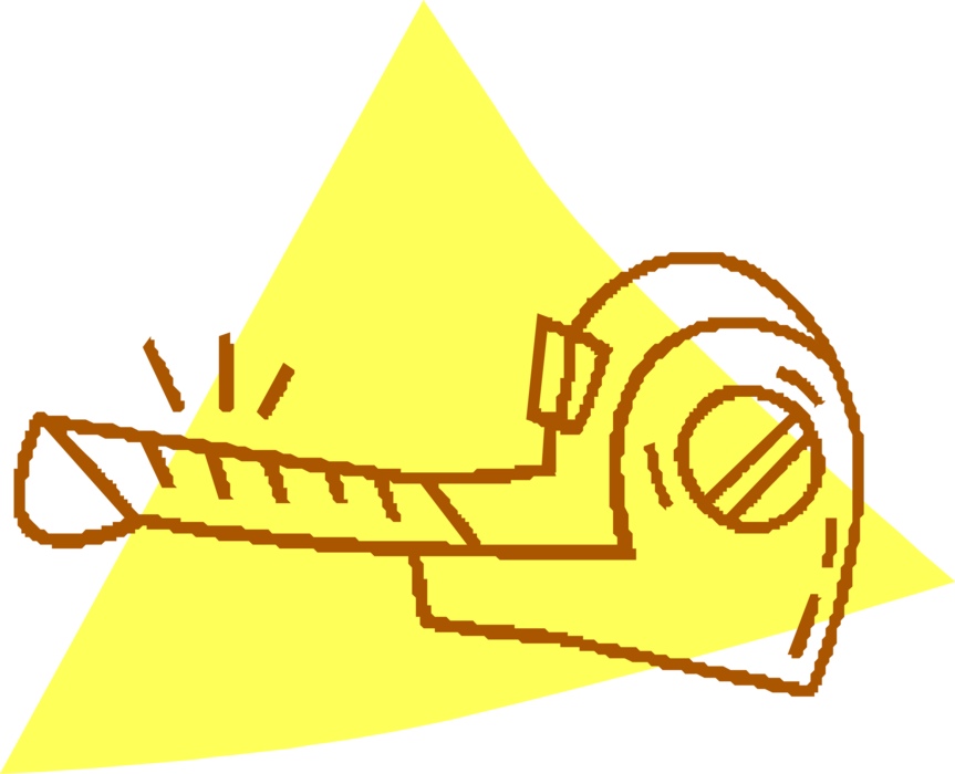 Vector Illustration of Tape Measure or Measuring Tape Flexible Ruler with Linear-Measurement Markings