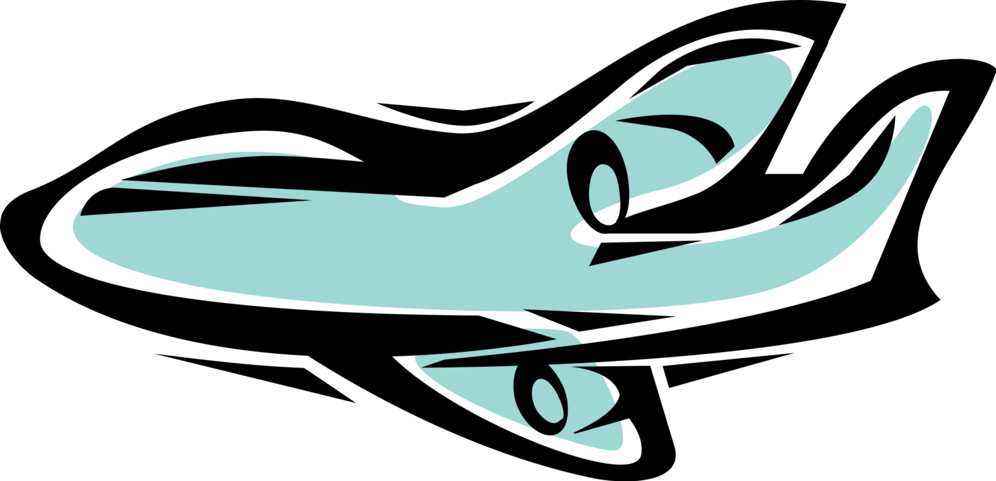 Vector Illustration of Commercial Airline Passenger Jet Airplane Aircraft in Flight