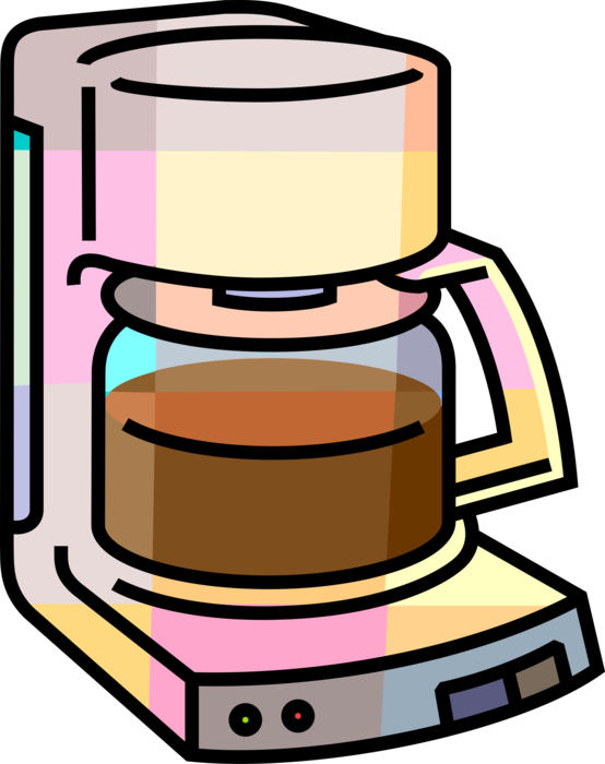 Vector Illustration of Coffee Pot, Coffeemaker Coffee Maker or Coffee Machines