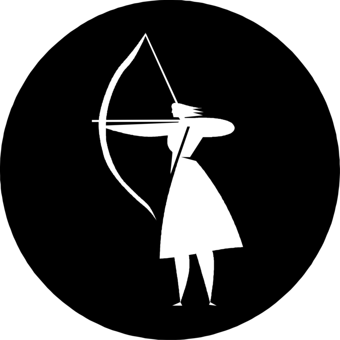 Vector Illustration of Archer with Archery Bow and Arrow