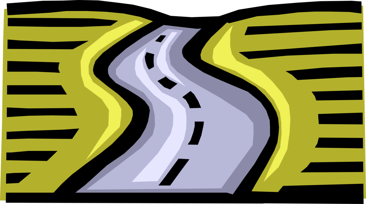 Vector Illustration of Roadway Interstate Highway Motorway Street Road Freeway Thoroughfare Parkway Boulevard