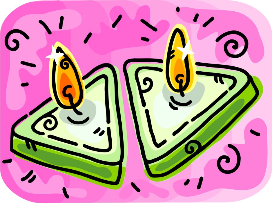 Vector Illustration of Ceremonial Use of Lights with Candle Flames