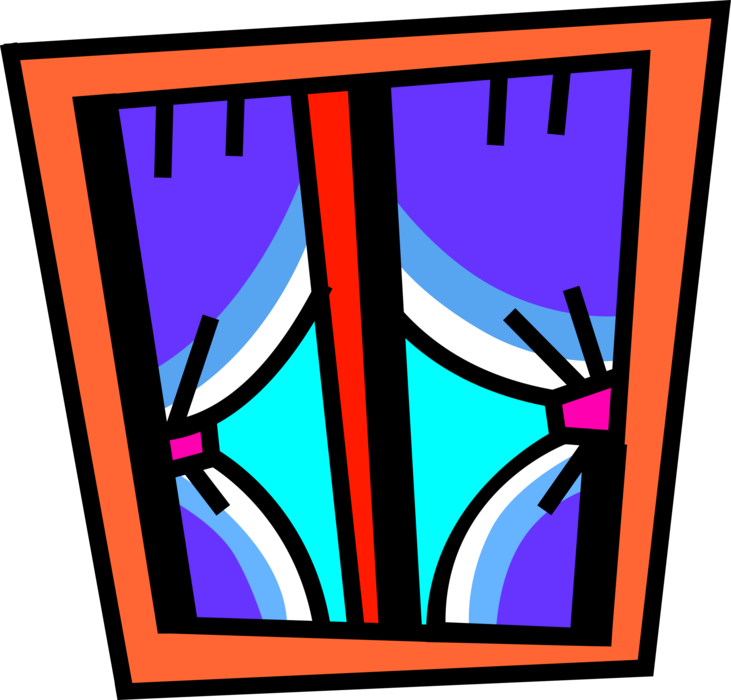 Vector Illustration of Window Opening in Wall Allows Passage of Light