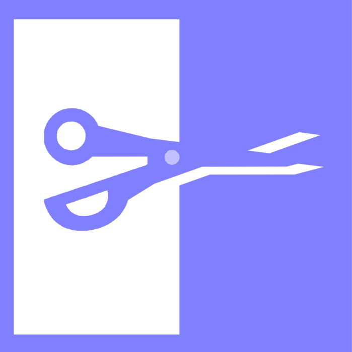 Vector Illustration of Scissors Hand-Operated Shearing Tools