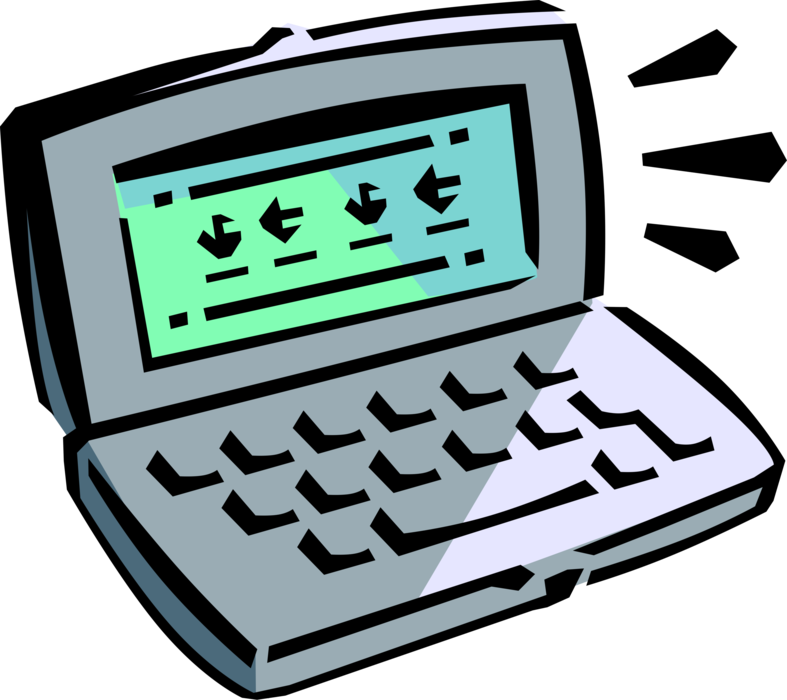 Vector Illustration of Portable Notebook Personal Computer