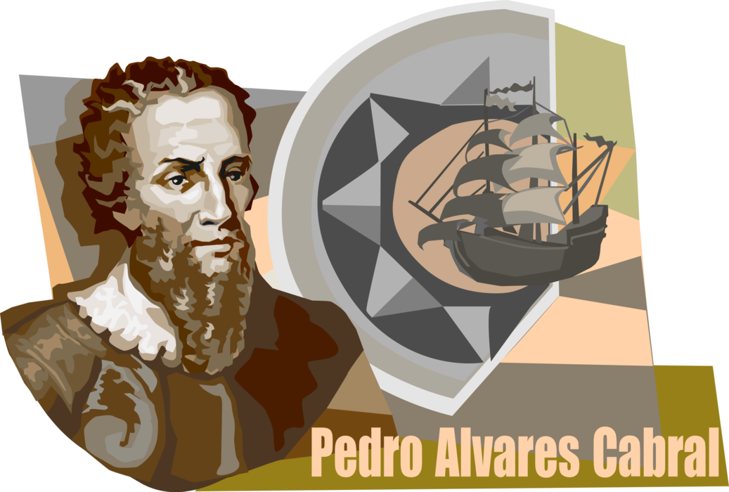 Vector Illustration of Pedro Álvares Cabral, Portuguese Navigator and Explorer Discovered Brazil