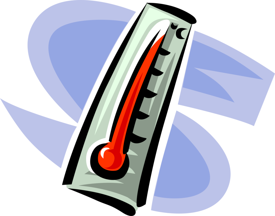 Vector Illustration of Thermometer for Measuring Air Temperature Gradient