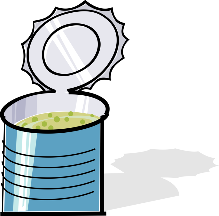 Vector Illustration of Tin Can of Prepared Pea Soup Food