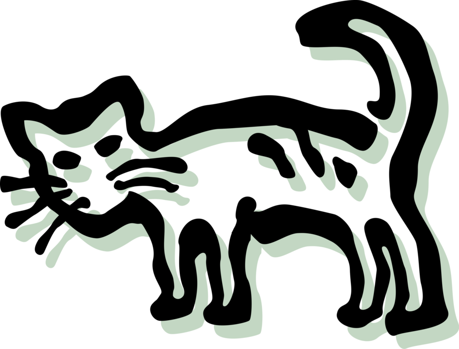 Vector Illustration of Domestic Housecat Family Pet Kitten Cat