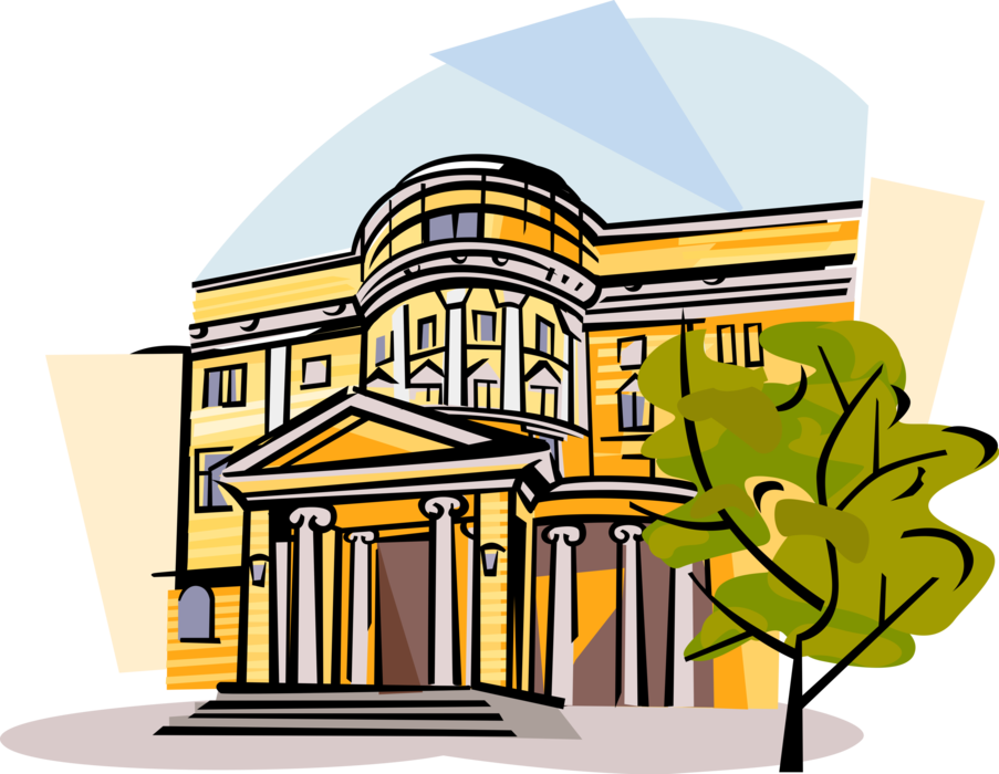 Vector Illustration of Pi Tchaikovsky Moscow State Conservatoire Musical Education Institution