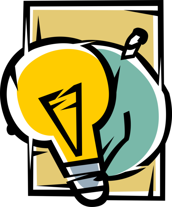 Vector Illustration of Innovative Businessman with Bright Idea Light Bulb Symbol of Invention and Innovation