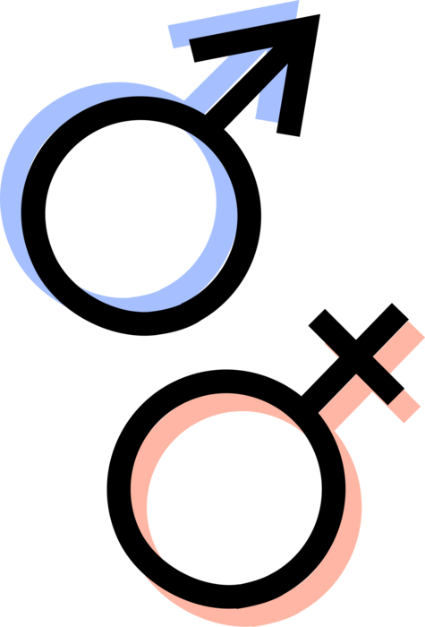 Vector Illustration of Male Sex Gender Mars Symbol and Female Sex Gender Venus Symbol