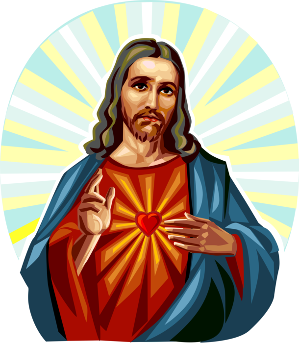 Vector Illustration of Jesus Christ, Messiah Son of God and Central Figure of Christianity