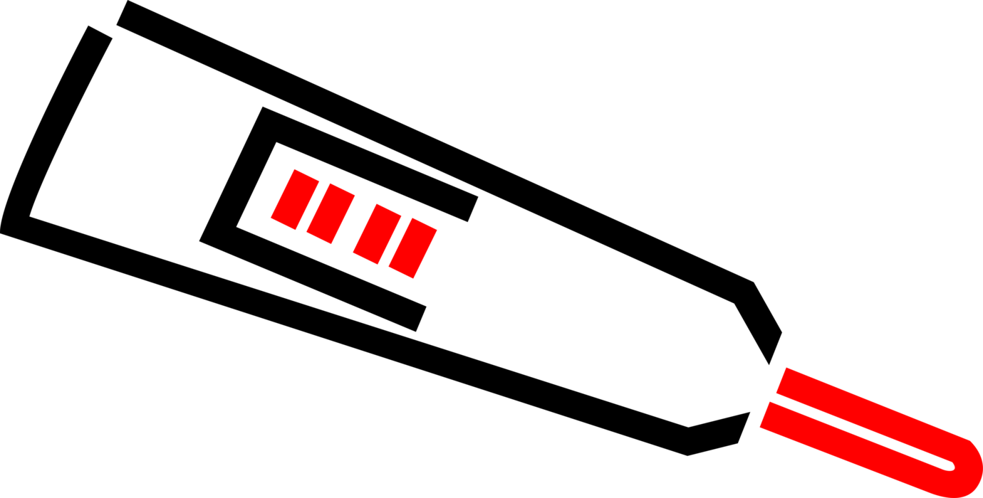 Vector Illustration of Medical Thermometer Measures Patient's Temperature