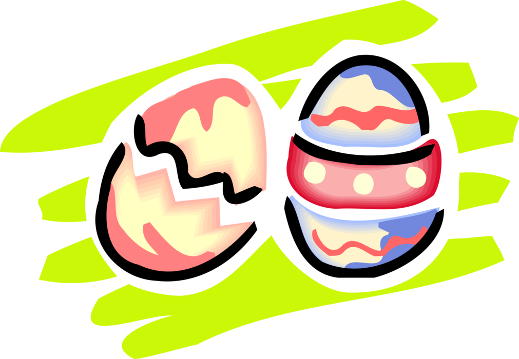 Vector Illustration of Decorated Colored Easter or Paschal Eggs Celebrate Springtime and Easter Season