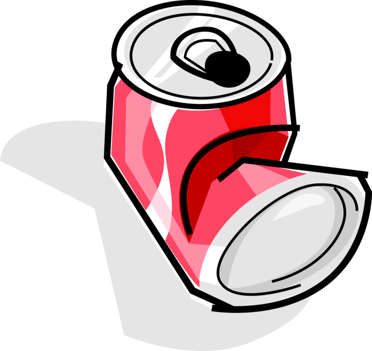 Vector Illustration of Soda Soft Drink Aluminum Pop Can for Recycling Bin