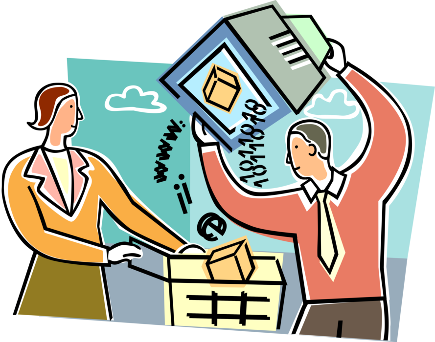 Vector Illustration of Internet Online Ecommerce Shopping Cart with Goods and Services Purchased via Computer Transactions