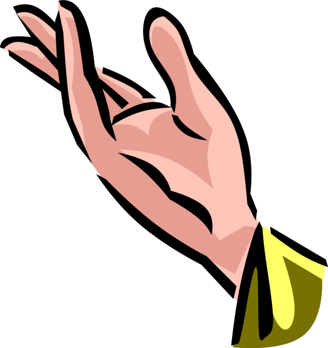 Vector Illustration of Nonverbal Communication Hand Gesture Offers Suggestion