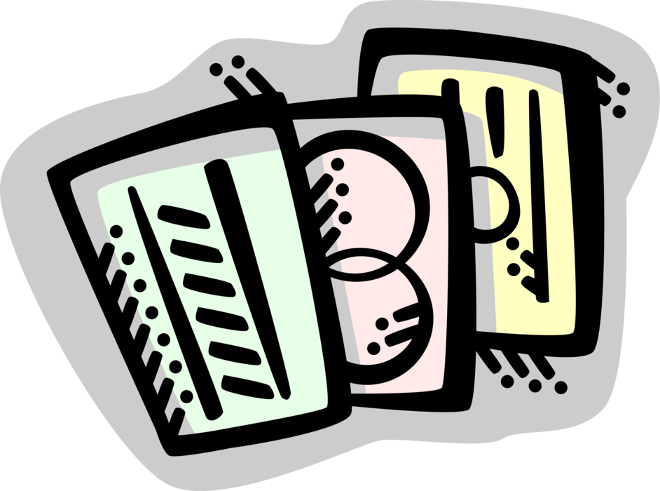 Vector Illustration of Credit Cards Issued to Users as Method of Payment Cards Instead of Cash