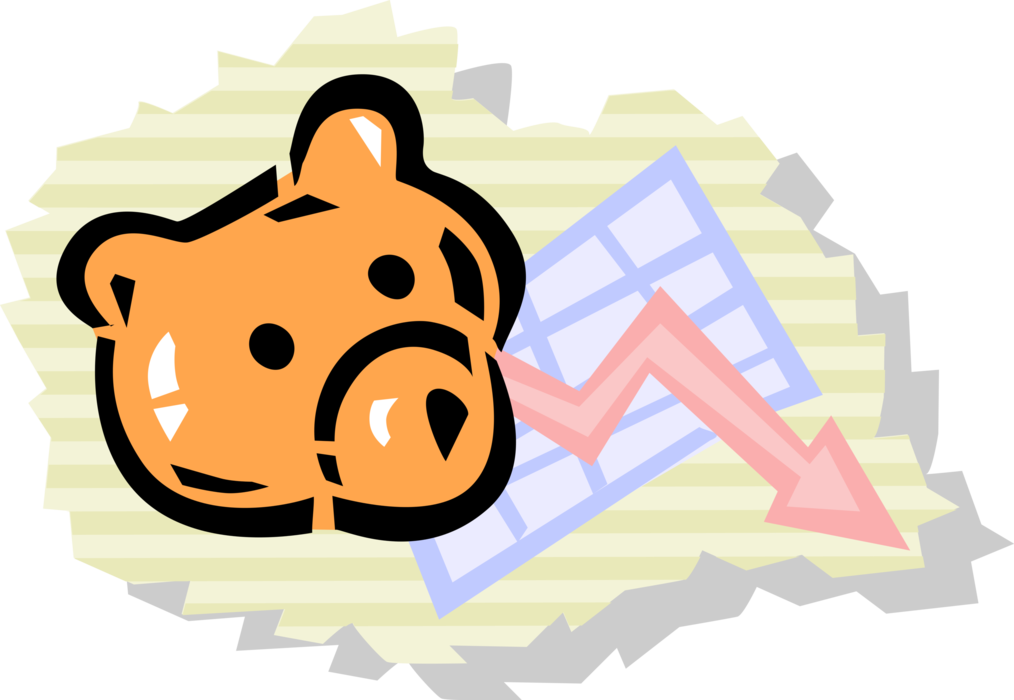 Vector Illustration of Financial Downturn with Stock Market Brown Bear Represents Bear Market on Wall Street