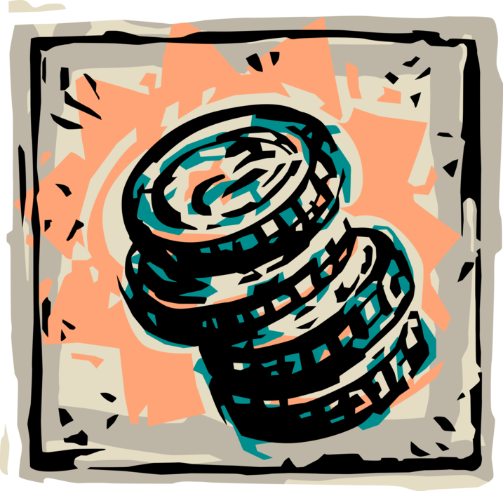 Vector Illustration of Valuable Metal Coins as Medium of Exchange or Legal Tender Money