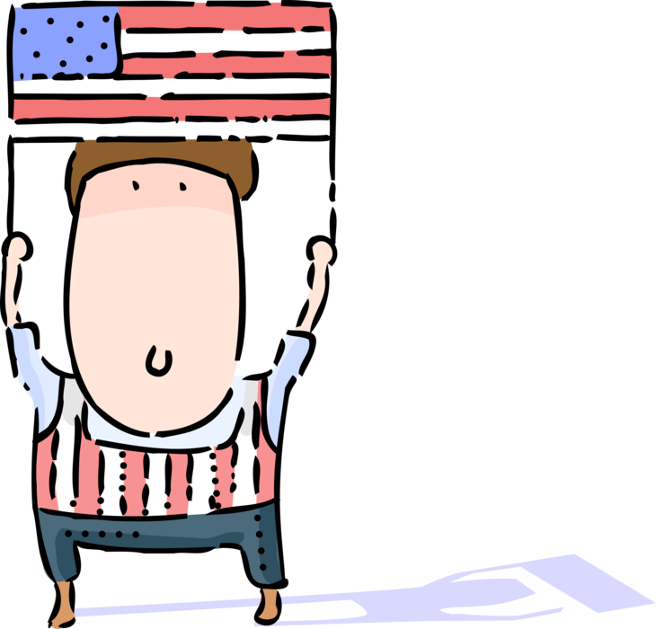 Vector Illustration of Independence Day 4th of July Patriot with American Stars and Stripes Flag