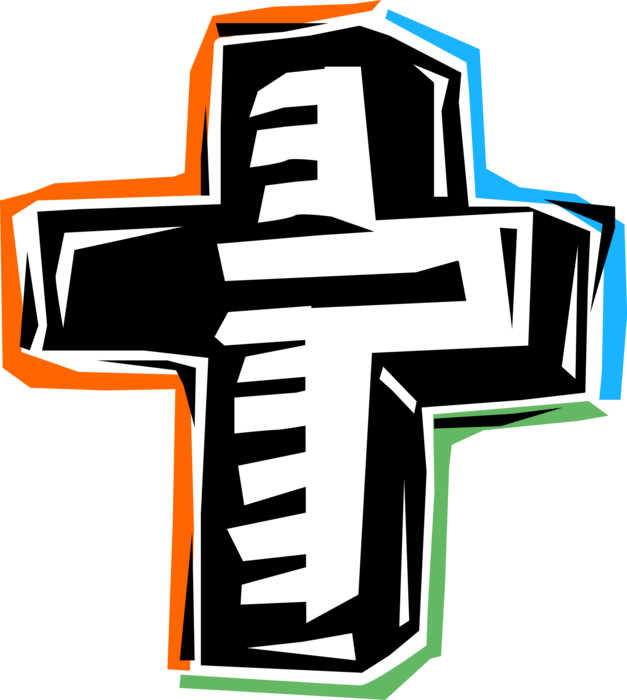 Vector Illustration of Christian Orthodox Religious Faith Crucifix Cross